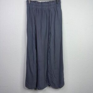 Sozy Skirt Womens M Blue Tencel Slit Boho Casual Minimalist Coastal Lagenlook